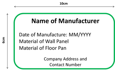 figure 4- sample of manufacturer's label to be affixed within pbu