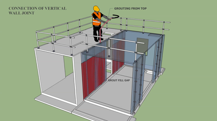 grouting in between ppvc modules