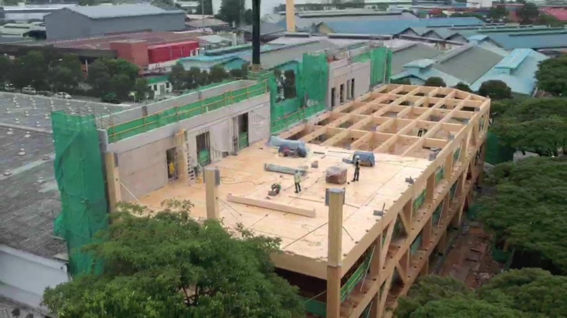 installation of glulam beams