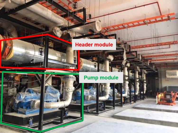 pump skid and Header pump skid and Header