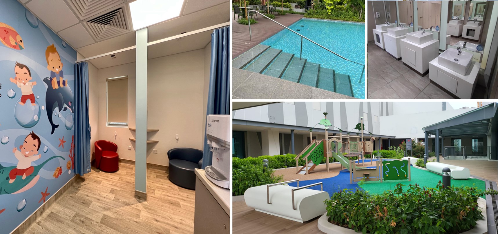 Images of user-friendly features in projects that were awarded the Universal Design Excellence Award 2022.