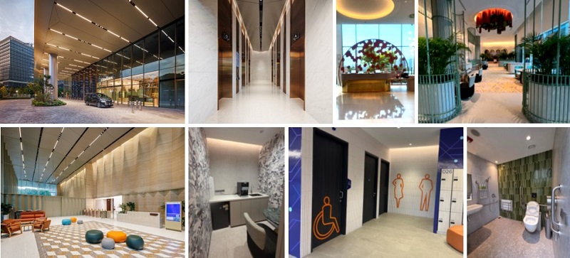 Collage of images of user-friendly features at 7 Science Park Drive, Geneo