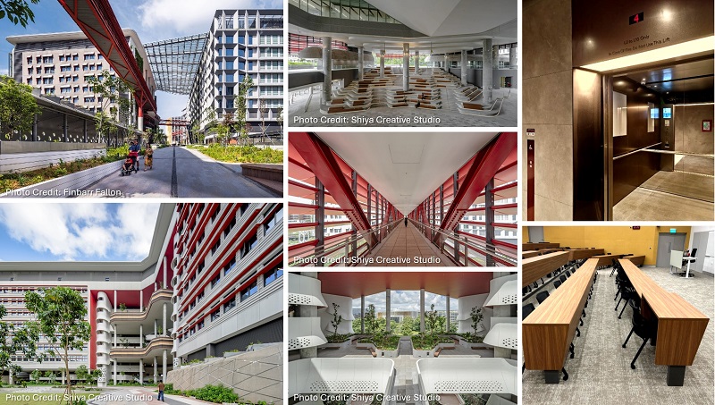 Collage of images of user-friendly features at SIT Campus Heart